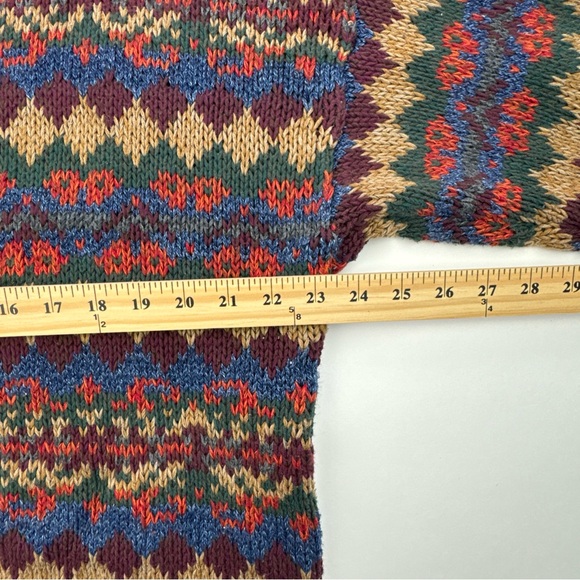 Gant Hand Framed Sweater Mens L Multicolor Striped V Neck Pullover 80s Vintage - Picture 3 of 7